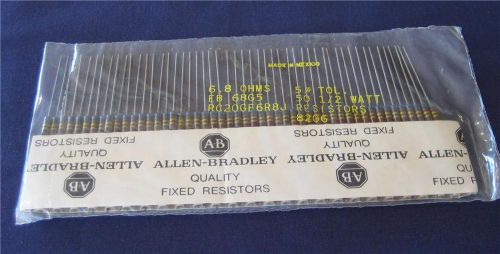 ( Qty 50)  Allen-Bradley  6.8 Ohms 5% 1/2W Carbon Comp Resistors *** NEW ***