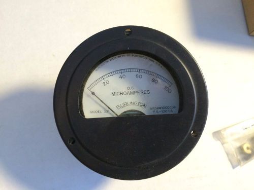 Vintage Burlington DC Microamperes Meter 0-100 uA Gauge Model 331 USN US Navy