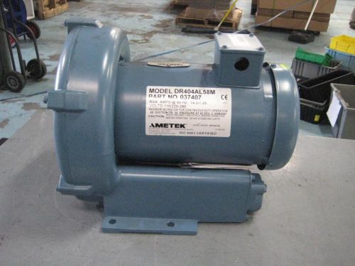 AMETEK REGENERATIVE BLOWER DR404AL58M 1.0 HP, TEFC, 115/230-1-50/60