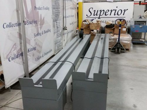 12 Ft Flat Belt Stacking, Shingling Conveyors, Variable Speed, Adjustable Belts