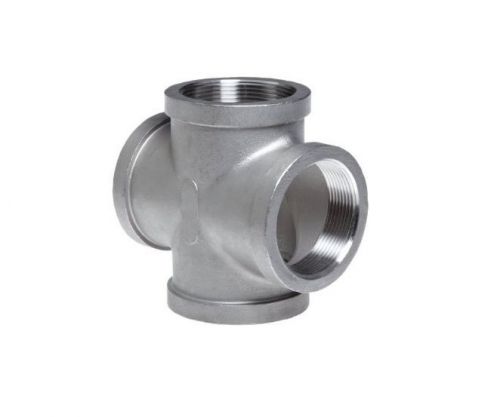 4&#034; Female NPT FNPT 4-Way Cross 304 Stainless Steel Fitting Class 150 Union