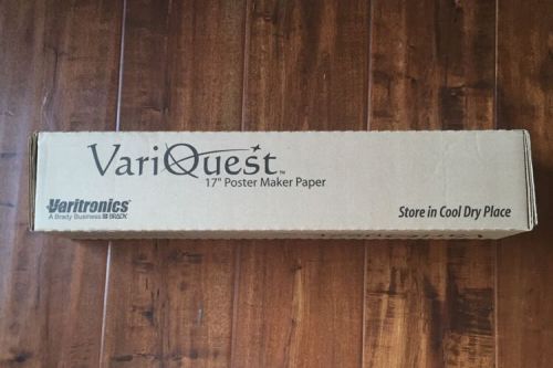 VariQuest 17&#034; Poster Maker Thermal Transfer Plus Paper Blue on White 1701T