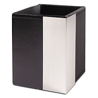 Architect Line Pencil Cup, 3 x 3 x 4, Black/Silver, Sold as 1 Each