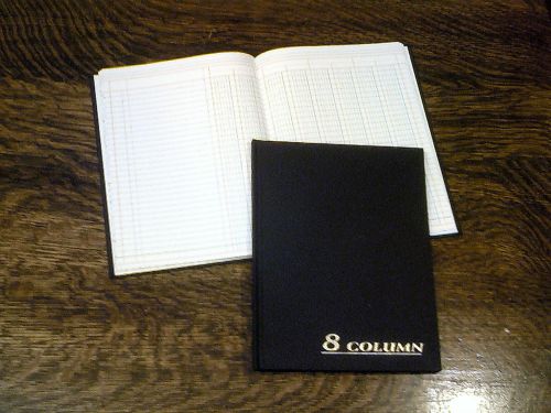 Adams Account Book, 8-Columns, 7x9.25&#034;, Black, 80 Pages, # ARB8008M, Ledger