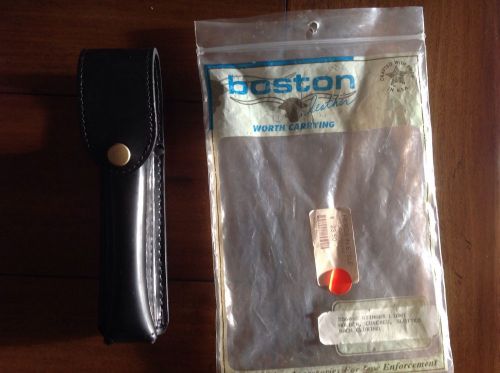 Boston Leather Black With. Gold Snap Stinger Light Holder 5560-2