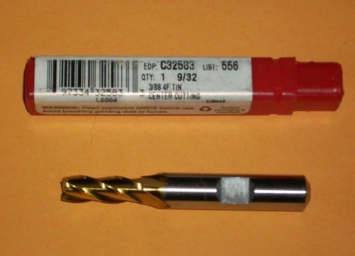 Cleveland  9/32 End Mill TiN Coated M42 Cobalt 4 Flute Centercutting LOC 3/4&#034;