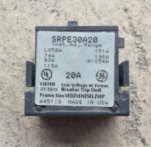 GE General Electric SRPE30A20 Rating Plug 20 Amp Rated Free Shipping