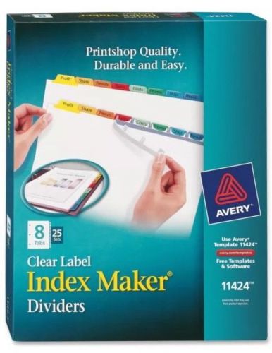 Avery Index Maker Divider w/Multicolor Tabs, 8-Tab, 25 Sets per Box (AVE11424)