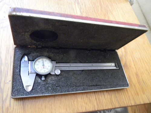 STARRETT #120  Dial Caliper  6&#034; Machinist Tool  Hardened Steel  0.001&#034;  w Case