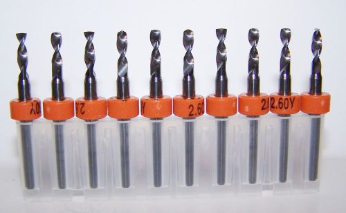 (10) 2.60mm (.1024&#034;) printed circuit board carbide drills (pcb) for sale