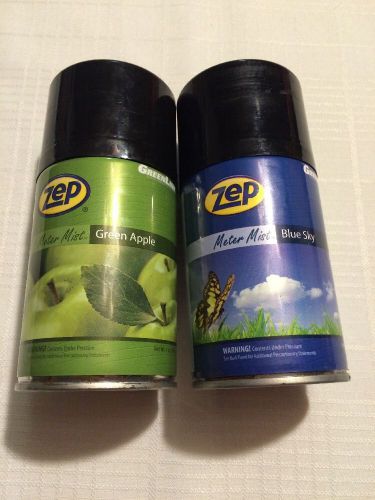 Lot Of 2 New ZEP Green link Meter Mist Air Freshener Green Apple &amp; Blue Sky