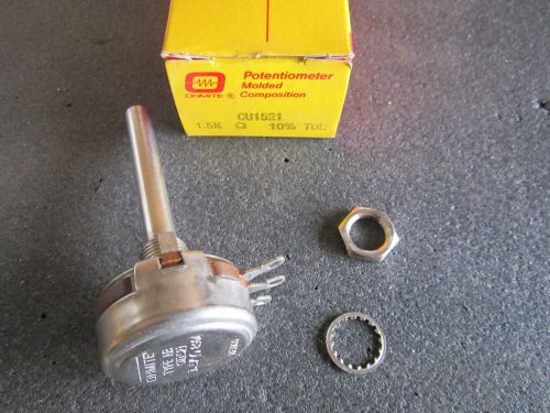 Lot / 2 Ohmite CU1521 1.5K Ohms Potentiometers Type AB 10% NOS