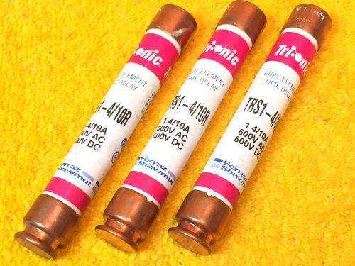 ***NEW*** LOT OF (3) FERRAZ SHAWMUT  TRS1-4/10R   1-4/10 AMP 600 VOLT FUSES