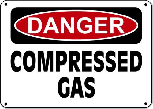 Danger sign - compressed gas - 10&#034;x14&#034; osha sign for sale