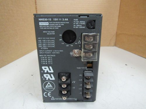 NEMIC-LAMBDA POWER SUPPLY NNS30-15 NNS3015 15V 3.4A 3.4 AMP A