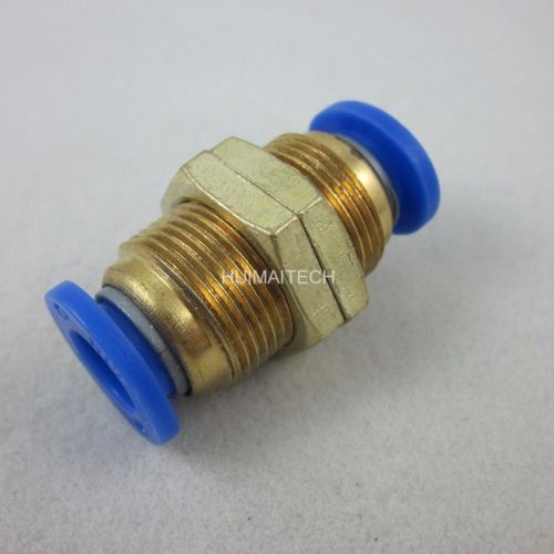 2pcs Pneumatic Bulkhead Connector 8mm M16 Push In Fittings f Air/Water Hose Tube