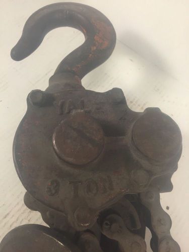 Yale &amp; towne 3 ton pul-lift chain ratchet lever hoist come along pl46c vtg for sale