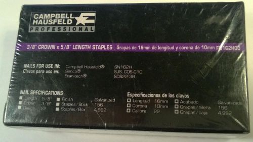 Campbell hausfeld senco stan-tech  3/8&#034; crown x 5/8&#034; length 22 gauge staples for sale