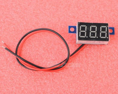 1 Slim Digital Voltmeter 3.3V -17V Red LED Lithium Battery Vehicles Panel Meter