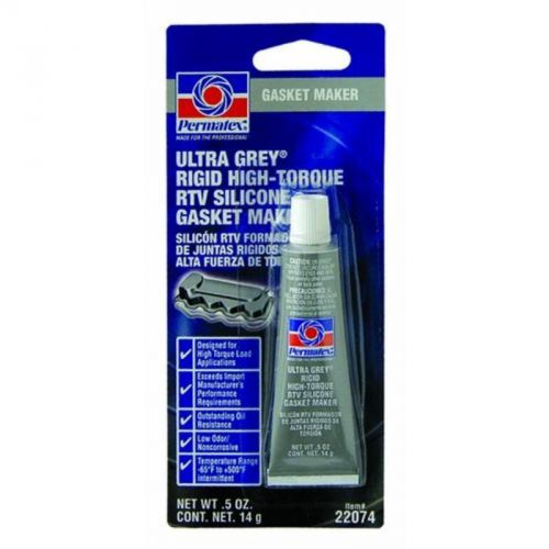 Ultra Grey Rigid High-Torque Rtv Silicone Gasket Maker, 0.5 Oz. PERMATEX 22074