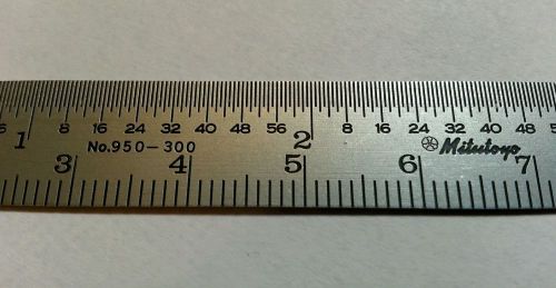 Mitutoyo 950-300, Machinist Pocket Steel Rule, 6&#034;/150mm (1/64&#034;/1mm), 1/2&#034; Wide