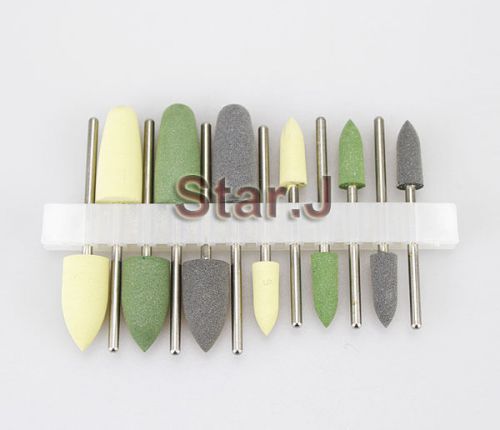 12pcs dental silicone polishers resin base acrylic polishing burs 2.35mm hp for sale