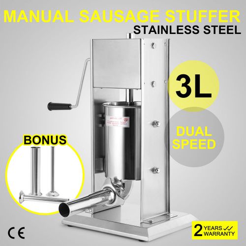 3L 3 L Vertical Sausage Filler Stuffer Maker Removable Barrel Stainless Steel