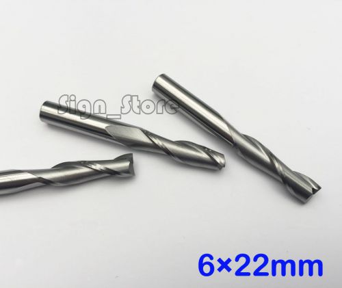 10 pcs Carbide Endmill Double Flutes Spiral CNC Router Bits 6mm x 22mm