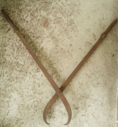 Vintage Steel Logging/Ice  Tongs-Handles are 36&#034; &amp; Jaw Width is 14&#034;- VERY HEAVY