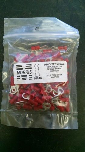 ( 100PK NEW IN BAG )   MORRIS   10016    #10  RING TERM  18-22   GUAGE WIRE