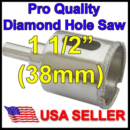 1 1/2&#034;in Pro Diamond Hole Saw 38mm Porcelain Tile Granite Glass Bottles Concrete