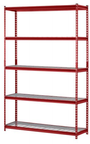 Muscle Rack UR184872-R 5-Shelf Steel Shelving Unit 48&#034; Width x 72&#034; Height x 1...