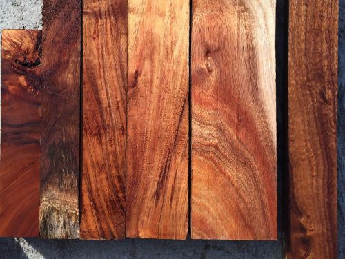 Curly hawaiian koa 6 reclaimed pieces 10-24&#034;x2-4&#034;x1-2&#034; for turning stock for sale