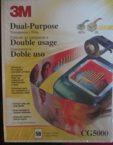 3M DUAL-PURPOSE TRANSPARENCY FILM--DB.USAGE-50 SHEETS-- 8.5&#034; X 11&#034;--CG5000--NEW!