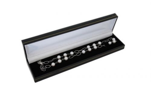 (12) 8 5/8&#034;x2 1/8&#034;x1&#034;H Black Leatherette Bracelet/Watch Jewelry Display Box