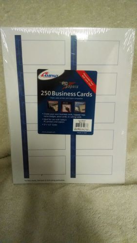 AMPAD 250 Blank Business Cards FOR LASER PINTER, INJET &amp; COPIER Blue Line Design