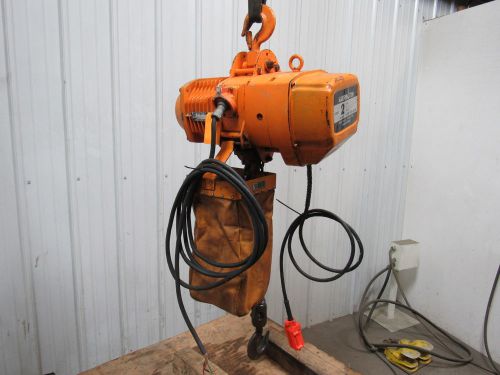 Harrington es2b-3065 2 ton electric chain hoist 220/440v 3ph 11&#039; lift 26fpm for sale