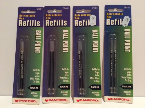 Sanford retractable pen refills ball point black ink medium point model 56401 for sale