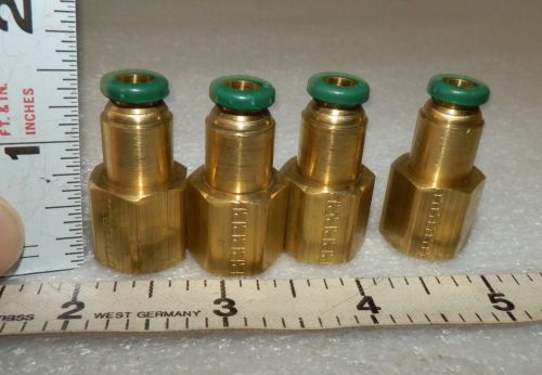 1/4&#034; female pipe x 1/4 tubing brass fittings qty: 4 pcs  parker 66pl-4-4 (( hh 2 for sale