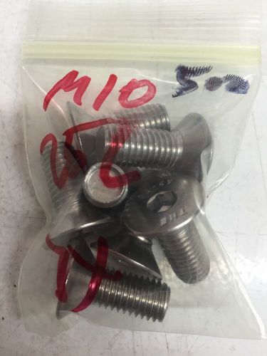 Socket Cap Flat Head Screw M10 X 25L Stainless, 7 Pcs