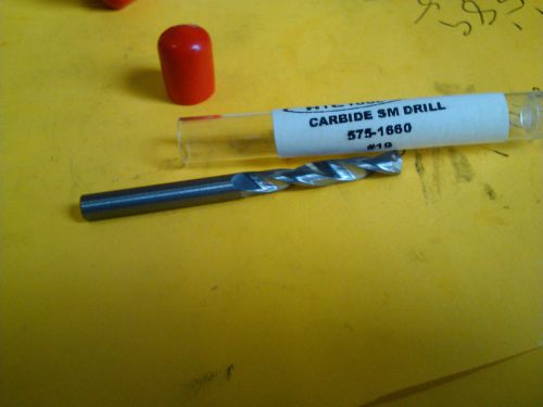 .1660&#034; #19 CARBIDE SCREW MACHINE LENGTH DRILL 135d SPLIT PT