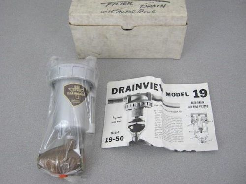 Drainview 19-50 Auto-Drain Air Line Filter See Level Drain Gauge