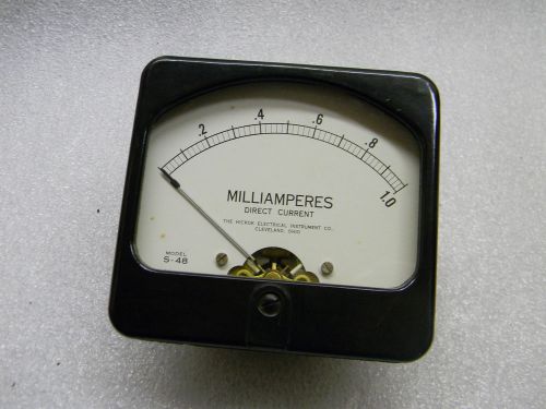 HICKOK MILLIAMPERES  DIRECT CURRENT 0-1 METER MODEL S-48