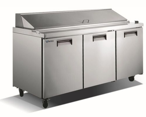 Vortex commercial 3 door sandwich prep table - 18 pans for sale