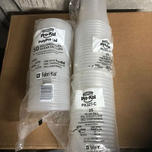 Pro-Kal 8oz-32 oz. Clear Polypropylene PP Deli Container Lids 50 Count NEW