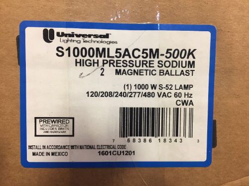 UNIVERSAL LIGHTING S1000ML5AC5M-500K HIGH PRESSURE BALLAST 1000W S-52 LAMP NEW