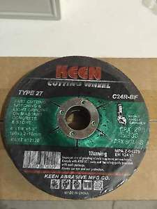 Keen #12127, 4&#034;X1/8&#034;X5/8&#034; Depressed Centre Masonry Cut Off Wheels, 5 pack