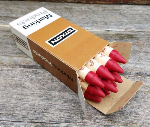 Vintage Dixon Red MARKO Marking Crayons - 1 Dozen No.277 Lumber Marking Crayons