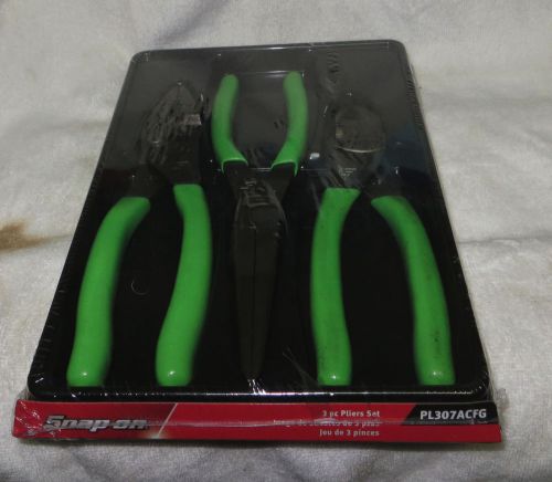 Snap-On PL307ACFG 3 Piece Plier Set Hi-Viz Green - Sealed