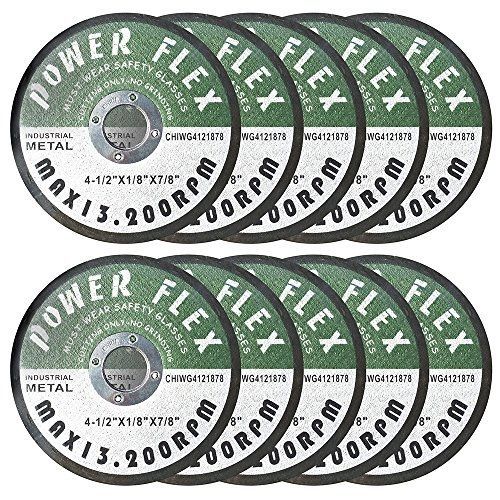 Power Flex by OCM Premium Cut off Wheels 4 1/2 x 1/8 x 7/8 - 10 Pack for cutting